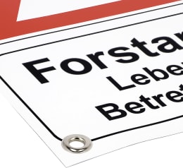 Detailbild: Warnbanner Forstarbeiten 450 x 550 mm