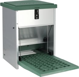 Produktbild: Futterautomat 5 kg mit Trittklappe, Metall, für Hühner, 810