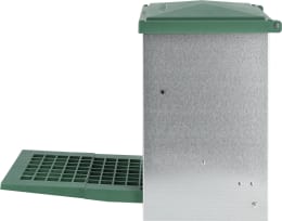 Produktbild: Futterautomat 5 kg mit Trittklappe, Metall, für Hühner, 810