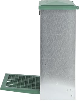Produktbild: Futterautomat 20 kg mit Trittklappe, Metall, für Hühner, 9373