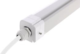 Produktbild: KERBL LED-Feuchtraumleuchte SlimLINE in Weiß mit Kabeldurchführung