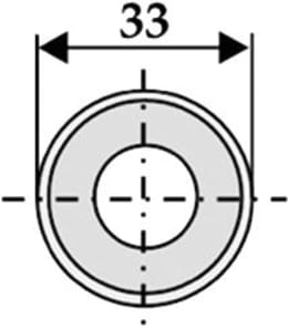 Technische Zeichnung: Industriehof® Zentrierbuchse Ø 33 mm, Bohrung 22 mm, Höhe 19 mm für Frontlader, Silozinken