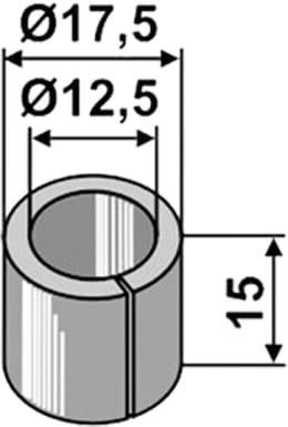 Technische Zeichnung: Industriehof® Spannbuchse 15 x 2,5 mm Ø innen 12,5 mm Ø außen 17,5 mm für Dücker