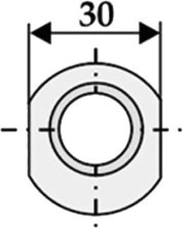 Technische Zeichnung: Industriehof® Exzentrische Buchse Ø 30 mm, Bohrung 22 mm, Höhe 19 mm für Frontlader, Silozinken