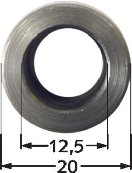 Technische Zeichnung: Industriehof® Buchse 12,5 x 20 x 23 mm, für Perfect