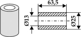 Technische Zeichnung: Industriehof® Buchse 13 x 25 x 63,5 mm, für Ferri