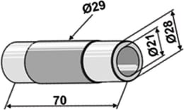 Technische Zeichnung: Industriehof® Buchse 21 x 28, 29 x 70 mm, für Sauerburger