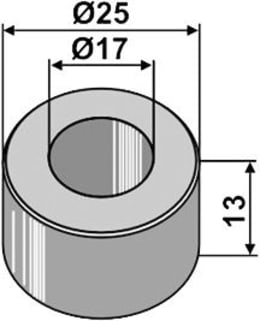 Technische Zeichnung: Industriehof® Buchse 17 x 25 x 13 mm, für Kuhn, Procomas