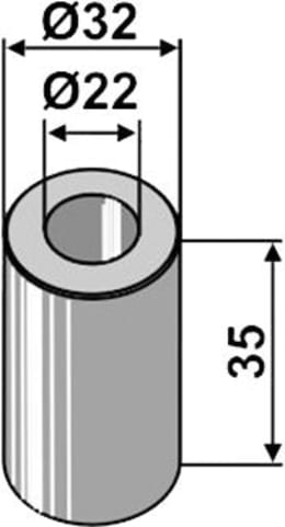 Technische Zeichnung: Industriehof® Buchse 22 x 32 x 35 mm, für Agrimaster, Agromec