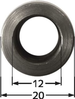 Technische Zeichnung: Industriehof® Buchse 12 x 20 x 25 mm, für Gilbers, Mulag, Schmidt