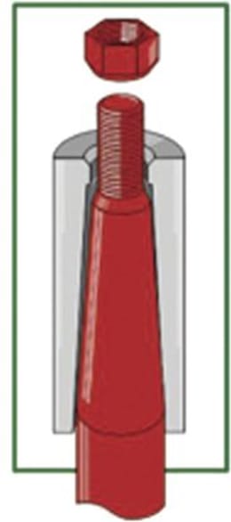 Produktbild: Industriehof® Einschweißbuchse 32, 43 x 60 x 120 mm, für Zinken mit Gewinde M 28