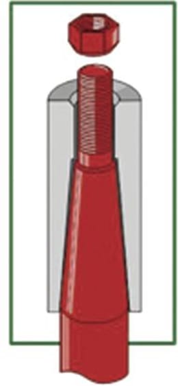Produktbild: Industriehof® Einschweißbuchse 36,5, 22,5 x 50 x 120 mm, für Zinken mit Gewinde M 22