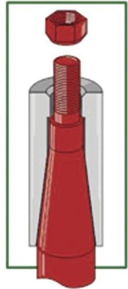 Produktbild: Industriehof® Einschweißbuchse 29,5, 45 x 60 x 120 mm, für Zinken mit Gewinde M 28