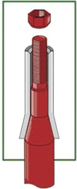 Produktbild: Industriehof® Einschweißbuchse 34, 28 x 44, 38 x 100 mm, für Zinken mit Gewinde M 20