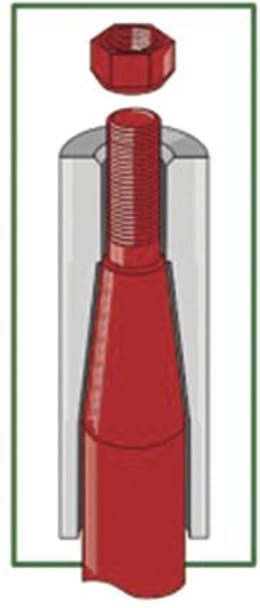 Produktbild: Industriehof® Einschweißbuchse 33, 44 x 57 x 145 mm, für Zinken mit Gewinde M 28