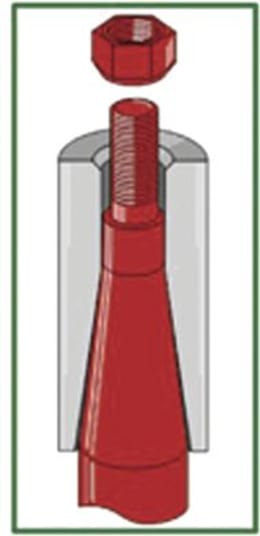Produktbild: Industriehof® Einschweißbuchse 26,5, 36,5 x 44 x 110 mm, für Zinken mit Gewinde M 24