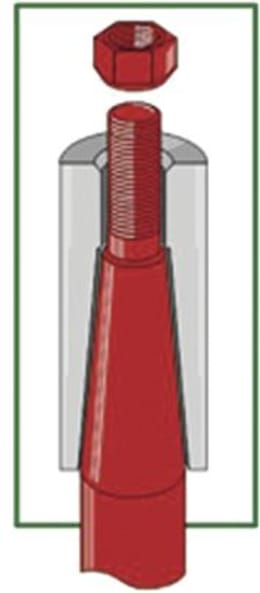 Produktbild: Industriehof® Einschweißbuchse 32, 44 x 60 x 120 mm, für Zinken mit Gewinde M 28