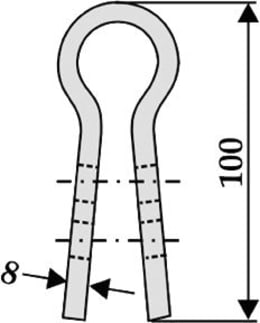 Technische Zeichnung: Industriehof® Halter 100 x 38 x 8 mm, Bohrung 13,5 mm für Gyro, Nicolas Schlegelmesser