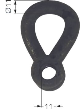 Technische Zeichnung: Industriehof® Schäkel gedreht, Bohrung 11,5 mm, für Votex