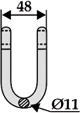 Technische Zeichnung: Industriehof® Schäkel gerade, Bohrung 12,5 mm, für Agrimaster, Cabe (Nuova Cabe), Cosma, Ferri, Orsi