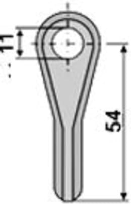 Technische Zeichnung: Industriehof® Schäkel gerade, Bohrung 11 mm, für Mc Connel, Noremat, Rousseau, S.M.A.