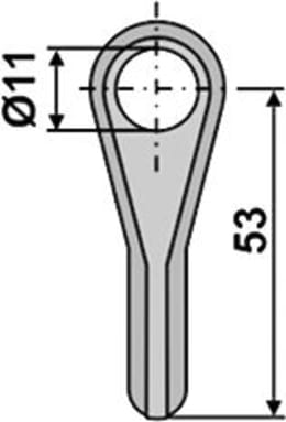 Technische Zeichnung: Industriehof® Schäkel gerade, Bohrung 11 mm, für Caroni, Carroy et Giraudon