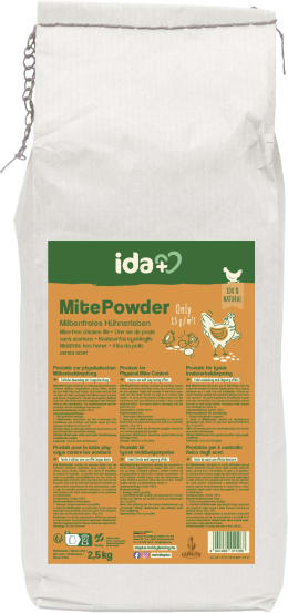 Produktbild: ida plus® Milbenpulver MitePowder 2.500 g für die Bekämpfung roter Vogelmilben und anderer kriechenden
