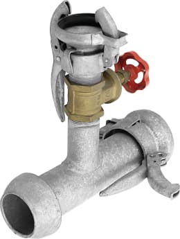 Produktbild: Perrot T-Stück KT 70 x P 50 mit eingebautem Schieber, 70 M-Teil, 70 V-Teil, 50 M-Teil (Abgang)