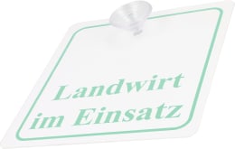 Produktbild: Hinweisschild LANDWIRT IM EINSATZ mit Saugnapf B x H 120 x 130 mm