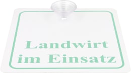 Produktbild: Hinweisschild LANDWIRT IM EINSATZ mit Saugnapf B x H 120 x 130 mm