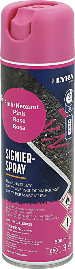 Produktbild: Lyra Markierungsspray pink, 500 ml, für Baum- und Holzmarkierung, 262360-9