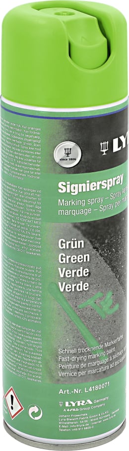 Produktbild: Lyra Markierungsspray grün, 500 ml, für Baum- und Holzmarkierung, 26-2360-4