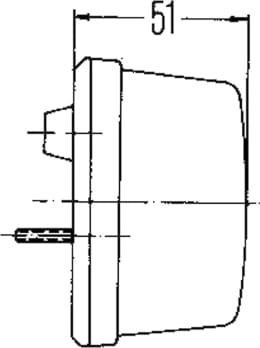 Technische Zeichnung: Hella® Blink- und Positionsleuchte quadratisch, vorn links/rechts, 84 x 84 x 51 mm, Befestigung Anbau
