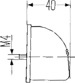 Technische Zeichnung: Hella® Kennzeichenleuchte hinten links/rechts, R10W, schwarz, oval, 105 x 55 x 40 mm, Sockel BA15s