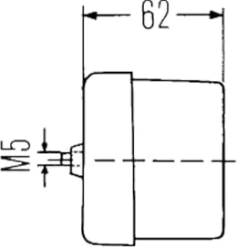 Technische Zeichnung: Hella® Schlussleuchte links/rechts 170 x 75 x 62 mm, Schluss-, Brems-, Blinklicht