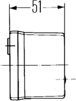 Technische Zeichnung: Hella® Schlussleuchte 158 x 64 x 51 mm, Schluss-, Brems-, Blinklicht
