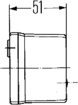 Technische Zeichnung: Hella® Schlussleuchte links/rechts 158 x 64 x 51 mm, Schluss-, Brems-, Blink-, Kennzeichenlicht
