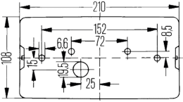 Technische Zeichnung: Hella® Schlussleuchte links/rechts 210 x 108 x 66 mm, Schluss-, Brems-, Blink-, Rückfahrlicht