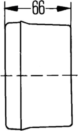 Technische Zeichnung: Hella® Schlussleuchte links 210 x 108 x 66 mm, Schluss-, Brems-, Blink-, Nebel-, Kennzeichenlicht