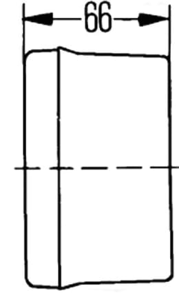 Technische Zeichnung: Hella® Schlussleuchte links/rechts 108 x 210 x 66 mm, Schluss-, Brems-, Blink-, Nebellicht, senkrecht