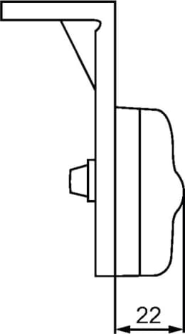 Technische Zeichnung: Hella® LED-Positionsleuchte quadratisch, seitlich links/rechts, orange, 111,3 x 72,5 x 67 mm