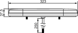 Technische Zeichnung: Hella® LED-Schlussleuchte links/rechts 10 – 30 V DC, 323 x 134 x 37,5 mm, Schluss-, Brems-, Blink-