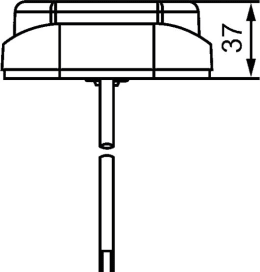 Technische Zeichnung: Hella® LED-Schlussleuchte links/rechts 12 – 24 V DC, 284 x 100 x 37 mm, Schluss-, Brems-, Blink-