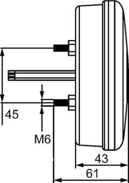 Technische Zeichnung: Hella® LED-Schlussleuchte links/rechts 10 – 30 V DC, 122 mm, Schluss-, Brems-, Blinklicht