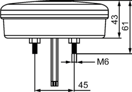 Technische Zeichnung: Hella® LED-Blinkleuchte rund, vorn/hinten links/rechts, Ø außen 122 mm, 10 – 30 V DC, 24 LEDs, E9 6652