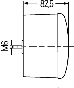 Technische Zeichnung: Hella® Schlussleuchte links/rechts Ø 122,5 mm, Schluss-, Bremslicht