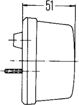 Technische Zeichnung: Hella® Schlussleuchte links/rechts 84 x 84 x 51 mm, Schlusslicht