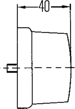 Technische Zeichnung: Hella® Schlussleuchte links/rechts 62 x 62 x 40 mm, Schlusslicht