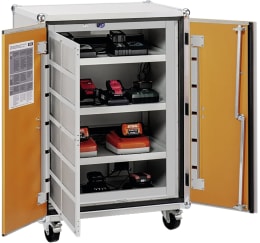 Produktbild: Cemo Akku-Ladeschrank Basic 8/10 400 V, mit Lenkrollen, 4 Ebenen, Kapazität 6 kWh, mit lockEX 2.0, 12117