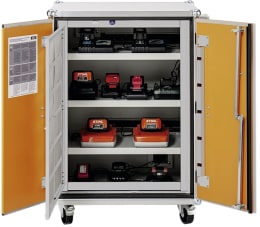Produktbild: Cemo Akku-Ladeschrank Premium 8/10 230 V, mit Lenkrollen, 4 Ebenen, Kapazität 6 kWh, mit lockEX 2.0, 12120